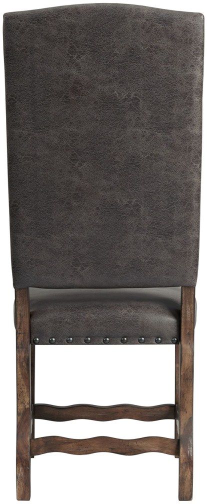 Elements International Gramercy Gray/Walnut Upholstered Curved Leg Side Chair-2
