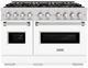 ZLINE 48" 6.7 cu. ft. Dual Fuel Range with 8 Burner DuoPro™ Cooktop and Dual Ovens with White Matte Doors -0