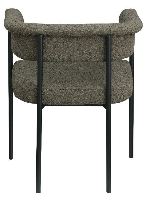 Meridian Furniture Malin Olive Boucle Upholstered Dining Arm Chair-3