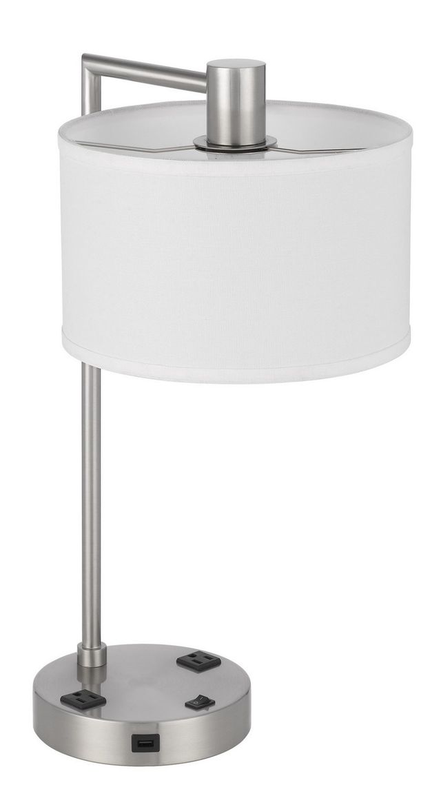 Cal® Lighting & Accessories Roanne Brushed Steel Table Lamp-0