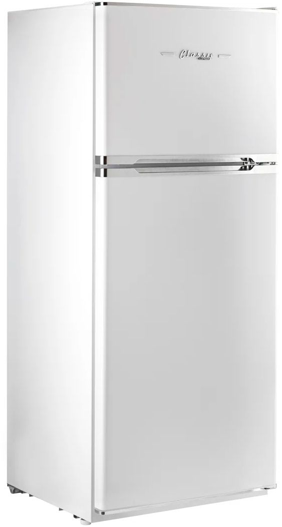 Unique Appliances 28" 14 Cu. Ft. Marshmallow White Retro Off-Grid Solar DC Top Freezer Refrigerator-3