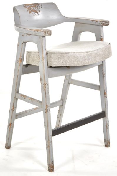 Nest Home Collections Wagner Anew Gray/ Distressed Blue Bar Stool-0