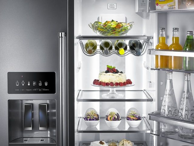 KitchenAid® 22.65 Cu. Ft. Monochromatic Stainless Steel Counter Depth Side-By-Side Refrigerator-3