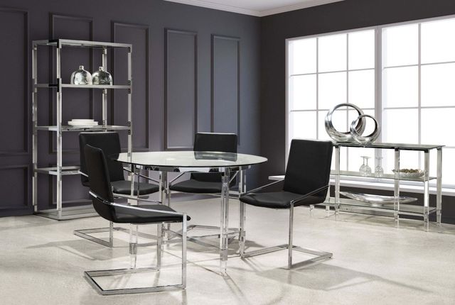 Mazin Furniture Lyrica Black/Chrome Side Chair-3