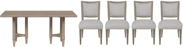 Bernards Citrus Heights 5-Piece Gray/Sand Hi-Lo Triad Table Set-0