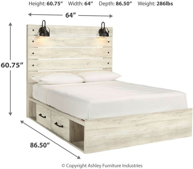 Signature Design by Ashley® Cambeck Whitewash Queen Panel Storage Bed-2