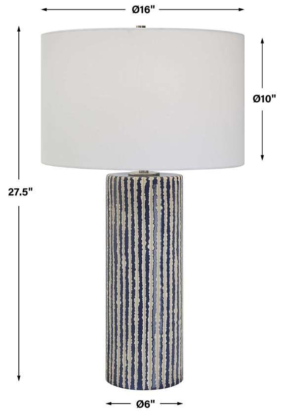 Uttermost® Havana Cobalt Glazed Stripes Table Lamp-2