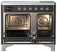 Ilve® Majestic III 40" Glossy Black Pro Style Induction Range with Triple Glass Door and Chrome Trim-1