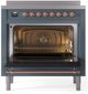 Ilve® Nostalgie II Series 36" Blue Grey Pro Style Induction Range-3