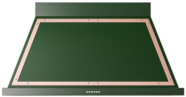 Ilve® Nostalgie II Noblesse 48" Emerald Green Wall Mounted Range Hood with Copper Trim-0