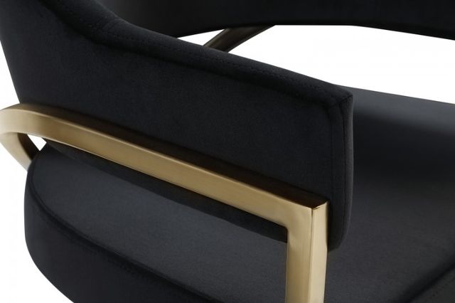 Meridian Furniture Madelyn Black/Brushed Brass Velvet Dining Chair-4