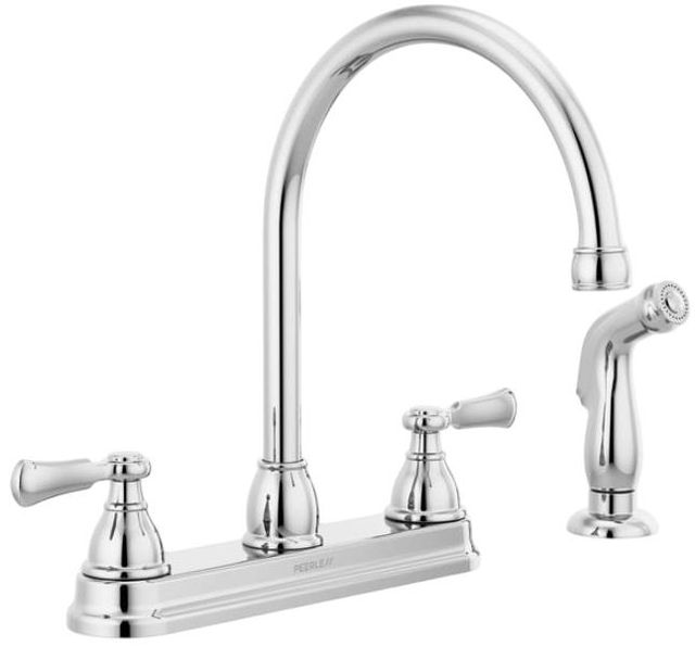 Peerless Elmhurst® Chrome 2-Handle Kitchen Faucet with Spray-0