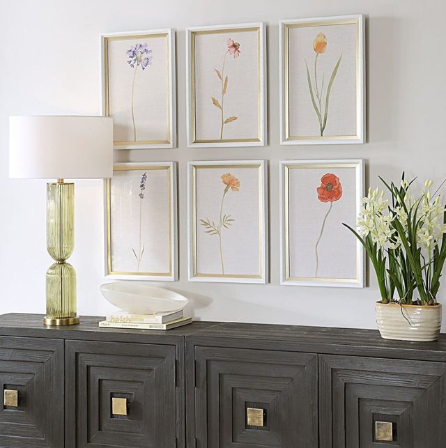 Uttermost® Aurora Bell 6-Piece Wild Flourish Framed Prints Set-1