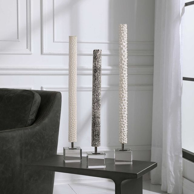 Uttermost® Makira 3-Piece White Decorative Object Set-1