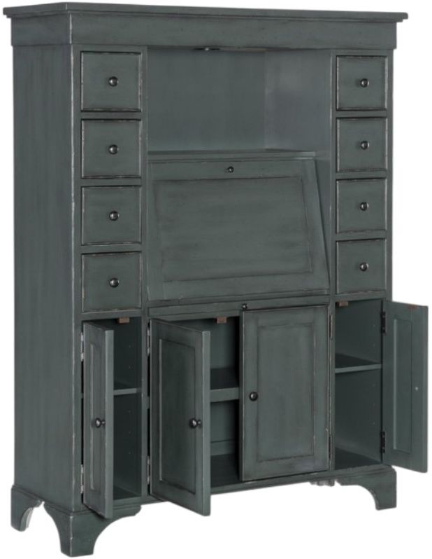 Legacy Classic Vintage Market Mallard Green Secretary Cabinet-2