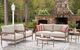 Signature Design by Ashley® Bluff Trail 5-Piece Beige/Brown Aluminum/Fabric Outdoor Conversation Set-4