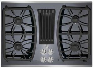 Front view of the GE Profile™ 30" Stainless Steel Gas Cooktop