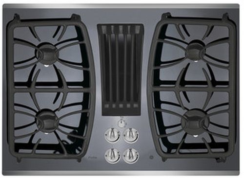 GE Profile™ 30" Stainless Steel Built-In Gas Downdraft Cooktop-0