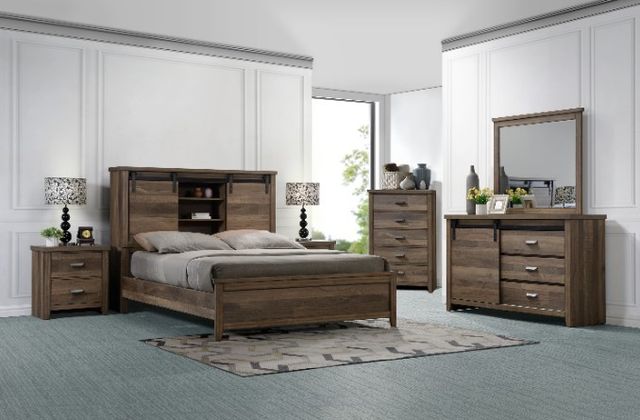 Crown Mark Calhoun Wood Grain Panel Storage Bed-2