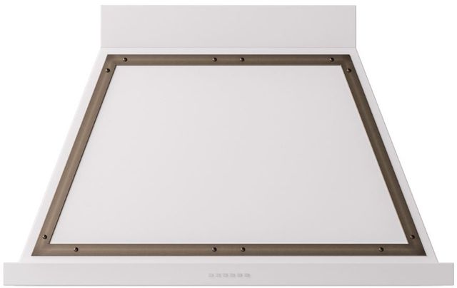 Ilve® Nostalgie II Noblesse 40" White Wall Mounted Range Hood with Burnished Trim-0