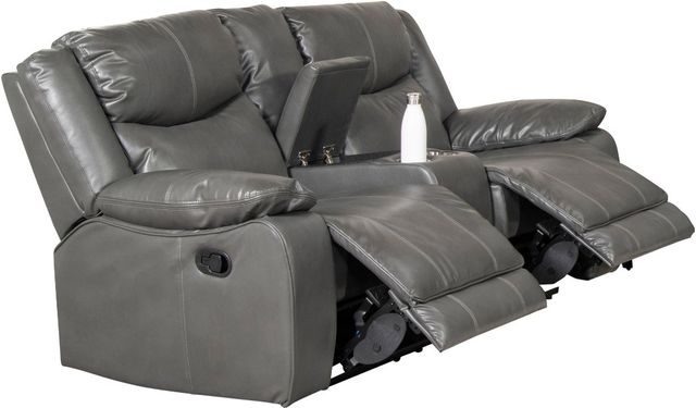 Mazin Furniture Caledon Grey Reclining Loveseat with Center Console-1