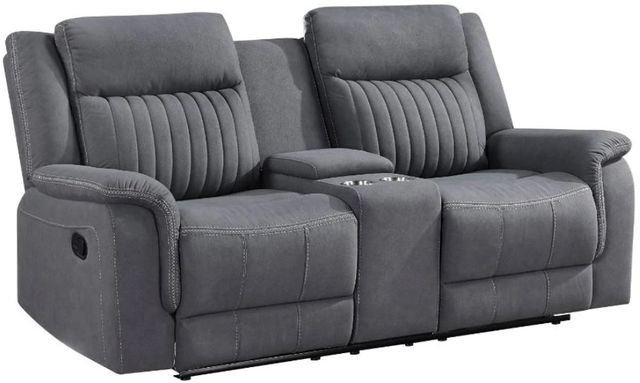 Homelegance® Dean Gray Double Manual Reclining Loveseat with Center Console-0