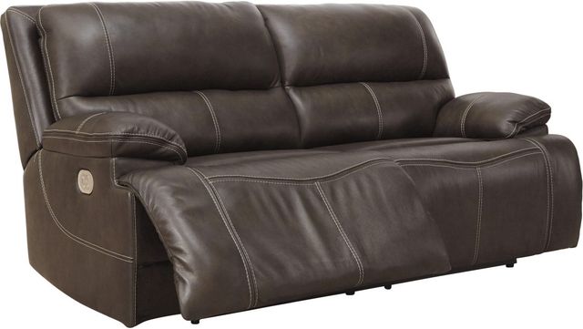 Signature Design by Ashley® Ricmen Walnut Power Reclining Sofa-0