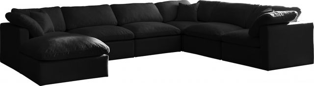 Meridian Furniture Plush Black Velvet Standard Cloud Modular Sectional-0