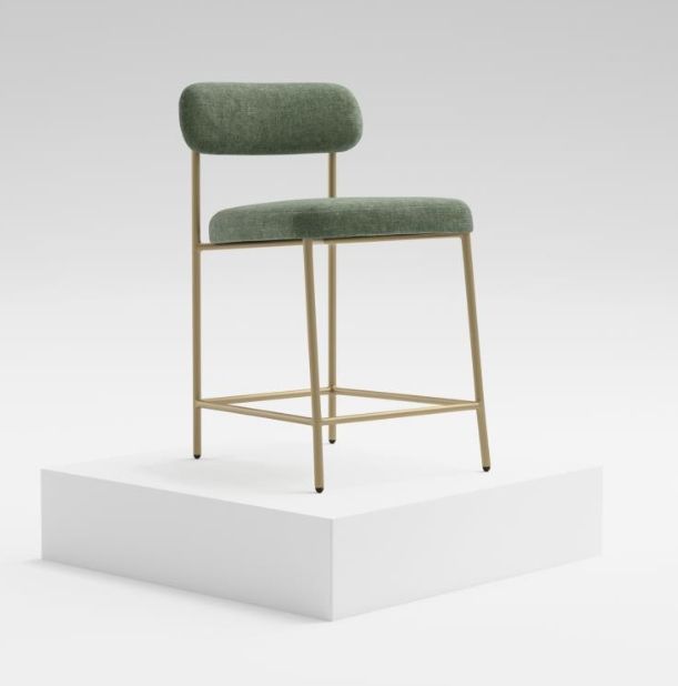 International Furniture Direct Seating Gold/Olive Upholstered Bar Stool-1