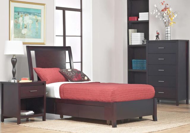 Modus Furniture Nevis Espresso Queen Low Profile Storage Bed-1