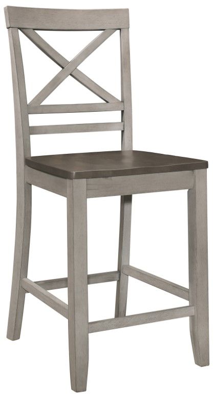 Homelegance® Brightleaf Brown/Light Gray Counter Height Chair-0