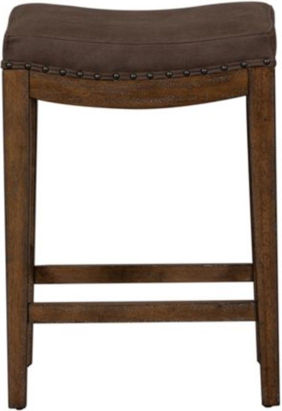 Liberty Furniture Aspen Skies Weathered Brown Upholster Bar Stool-1