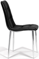 Korson Furniture Paige Set of 2 Black/Chrome Tufted Side Chairs-1