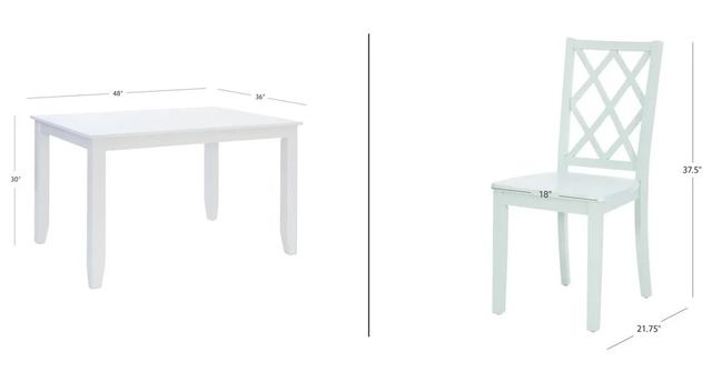 Powell® Maui 5-Piece Mint/White Rectangular Dining Set-2