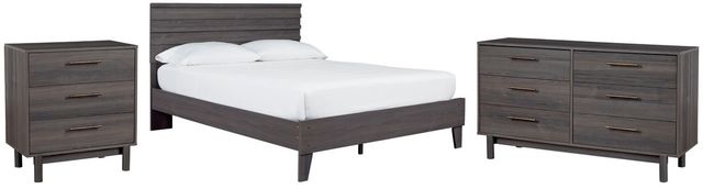 Signature Design by Ashley® Brymont 3-Piece Dark Gray Queen Platform Bed Set-0