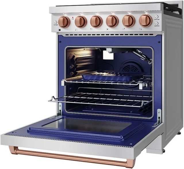 Thor Kitchen Gordon Ramsay Collection 30" Stainless Steel Pro Style Gas Range with Precision Knob Control and Rose Gold Trim-4