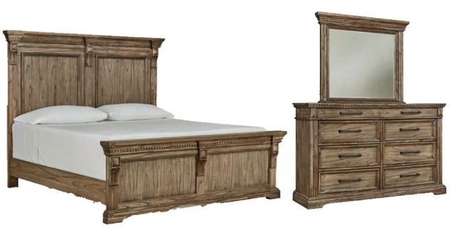 Signature Design by Ashley® Markenburg 3-Piece Brown Queen Panel Bed Set-0