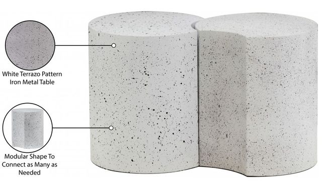 Meridian Furniture Dimple 2-Piece White 16" Modular Nesting End Table Set-3