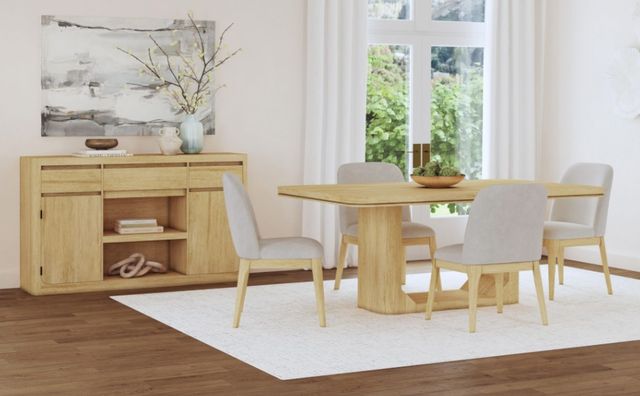 Elements International Rosalie 5-Piece Natural Rectangular Dining Set-1