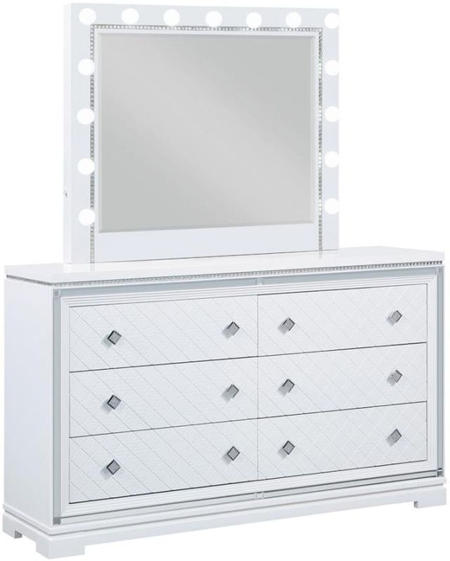 Coaster® Eleanor 4-Piece White Upholstered Bedroom Set-2
