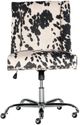 Linon Draper Black Cow Print Office Chair-3