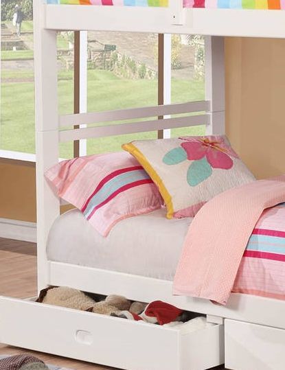 Furniture of America® California IV White Twin/Twin Bunk Bed-1