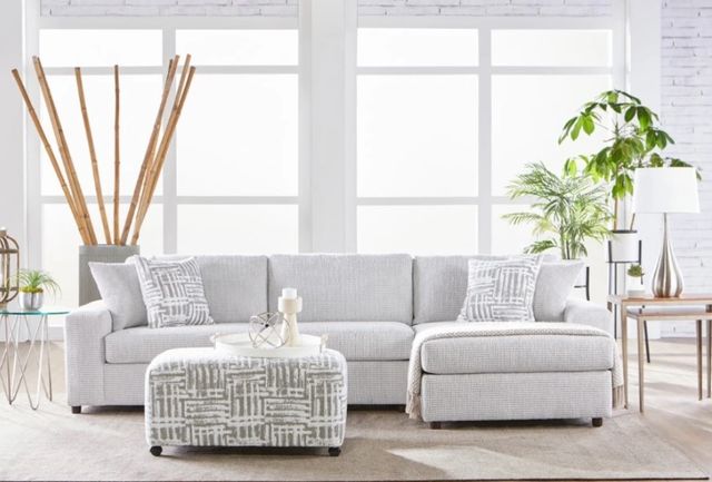 Hughes Furniture® 14600 2-Piece Bon Bon Oyster Right-Arm Facing Sectional and Chaise-1