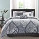 Olliix by Madison Park 7 Piece Grey King Vienna Cotton Printed Comforter Set-0