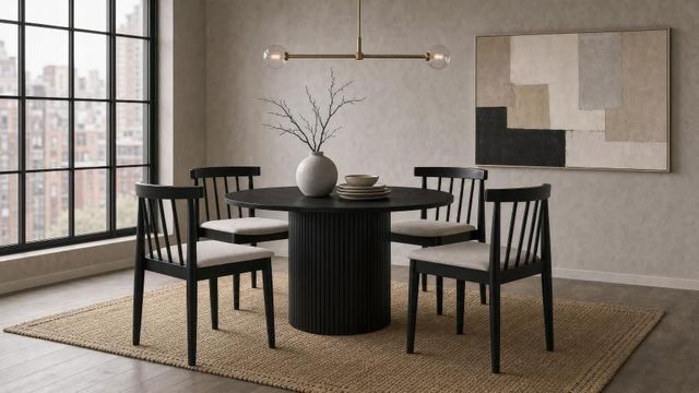 Coaster® Hamlyn 5-Piece Black/Wheat Dining Table Set-1
