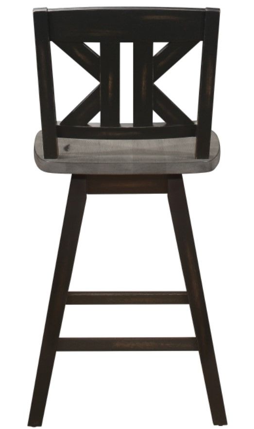 Homelegance® Amsonia Black Sand/Distressed Gray Swivel Counter Height Chair-3