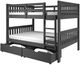 Donco Kids Mission Dark Gray Full Over Full Bunk Bed with Drawer Storage-0