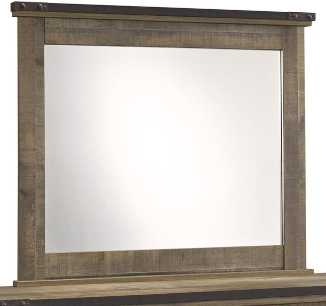 Signature Design by Ashley Trinell Brown Dresser and Mirror with Fireplace  | Missouri Furniture | Camdenton, Columbia, Jefferson City, Kirksville,  Ozark, St James, Sedalia, Washington, MO