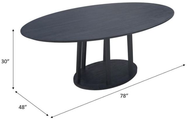 Nest Home Collections Ava Matte Black 78" Oval Dining Table-2