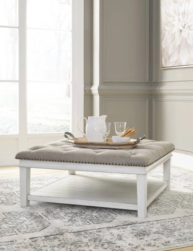 Signature Design by Ashley® Kanwyn Whitewash Ottoman-4